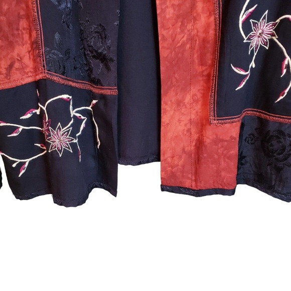 Drapers & Damons Womens Large Classy Black Orange Rayon Blazer Jacket Used - Picture 3 of 12